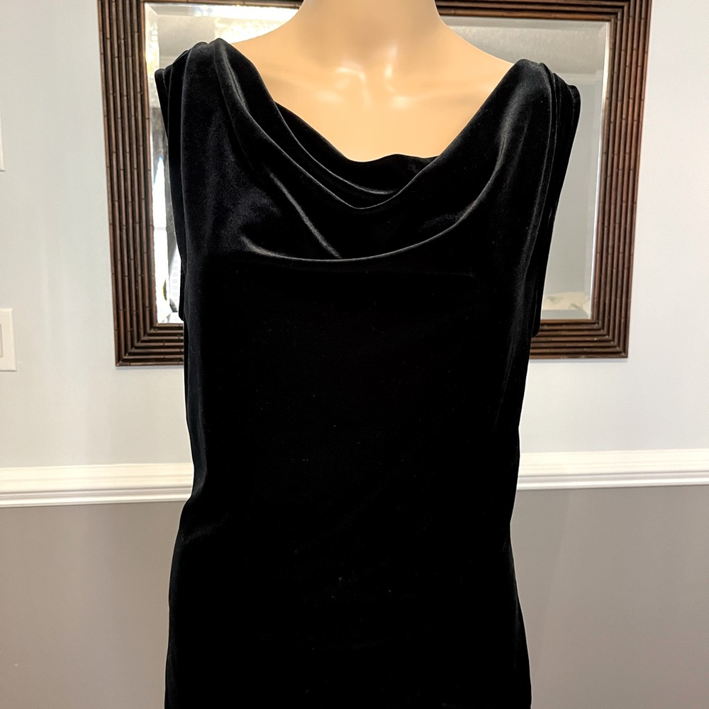 Ralph Lauren Black Velvet Cowl Neck Top